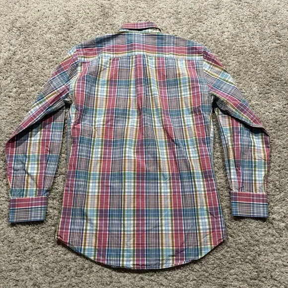 Peter Millar Plaid Button Up Long Sleeve Shirt Men's SZ M Multicolor 100% Cotton - Picture 9 of 9